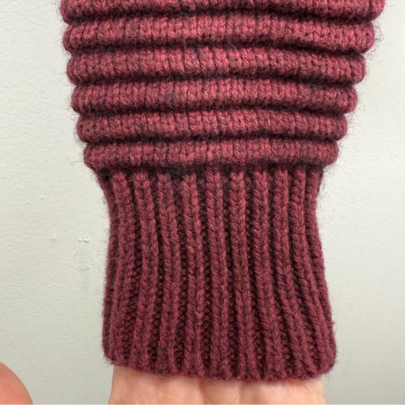 Madewell size XS Women’s Maroon Cotton/Wool Side Button Turtleneck Sweater - Picture 5 of 8